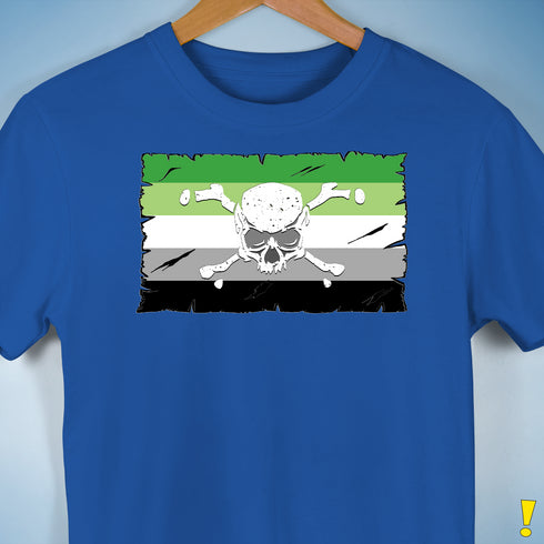 Aromantic Pride Pirate Flag Premium Unisex T-Shirt - Royal Blue